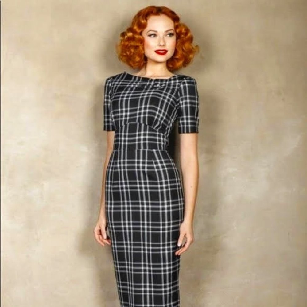 Stop Staring Plaid Wiggle Dress